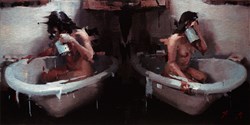 Water Jug (Two Nudes in Bath) by Christian Hook - Limited Edition on Aluminimum sized 22x11 inches. Available from Whitewall Galleries