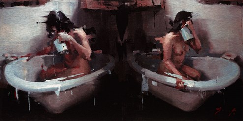 Water Jug (Two Nudes in Bath) by Christian Hook - Limited Edition on Aluminimum